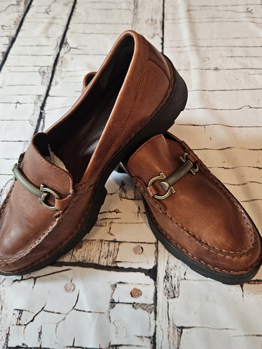 Børn Teramo Chunky Leather Lug Sole Horsebit Loafers Brown Size 11